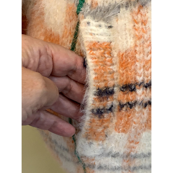 Soft Surroundings Briony Soft Plaid Jacket, ivory/orange, extra large - Picture 6 of 8